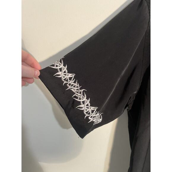 Dragonfly Stitched Barb Wire Rockabilly Shirt Men’s Size Large Black - Picture 3 of 9